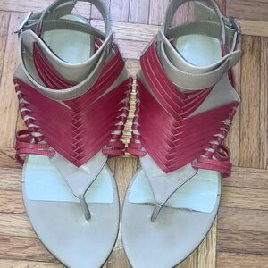 Ohne Titel  sandals Red and Beige Women's Sandals 40